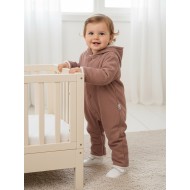 Bebek Kadife Astronot Tulum Unisex Çift Katlı Pamuklu Şapkalı