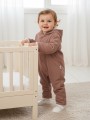 Bebek Kadife Astronot Tulum Unisex Çift Katlı Pamuklu Şapkalı