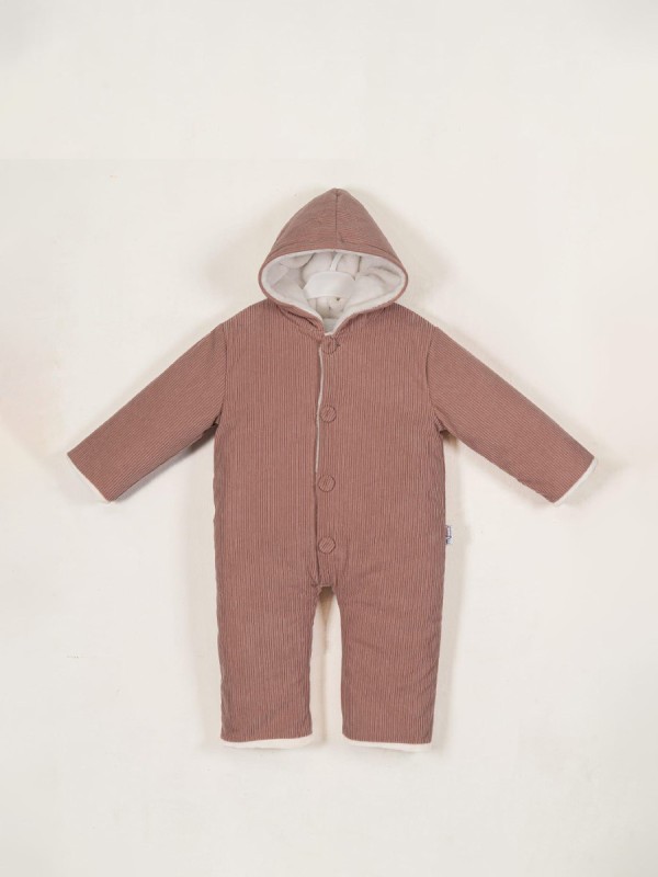 Bebek Kadife Astronot Tulum Unisex Çift Katlı Pamuklu Şapkalı